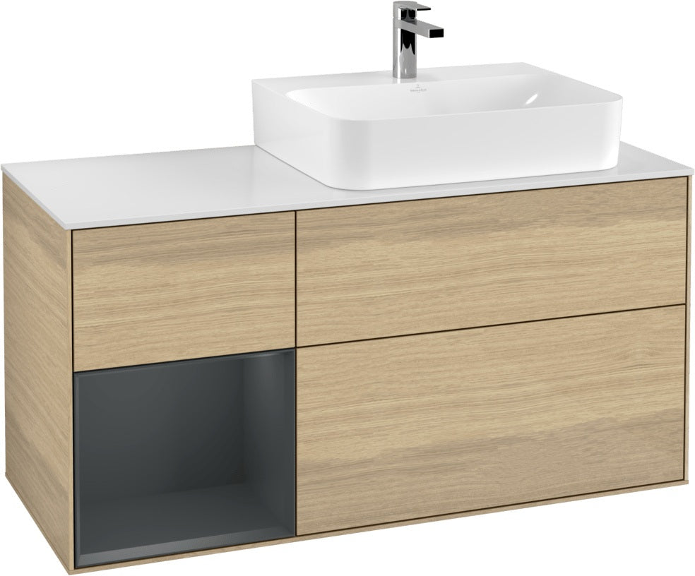 Villeroy & Boch Waschtischunterschrank Finion G141G 1200 mm Glossy White mit LED-Beleuchtung