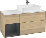 Villeroy & Boch Waschtischunterschrank Finion G141G 1200 mm Glossy White mit LED-Beleuchtung