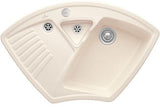 Villeroy & Boch Eckspüle Arena Eck 975x625mm Ivory CeramicPlus mit Ablaufgarnitur