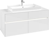 Villeroy & Boch Waschtischunterschrank Collaro C087 B0 1200 mm Glossy White mit LED-Beleuchtung