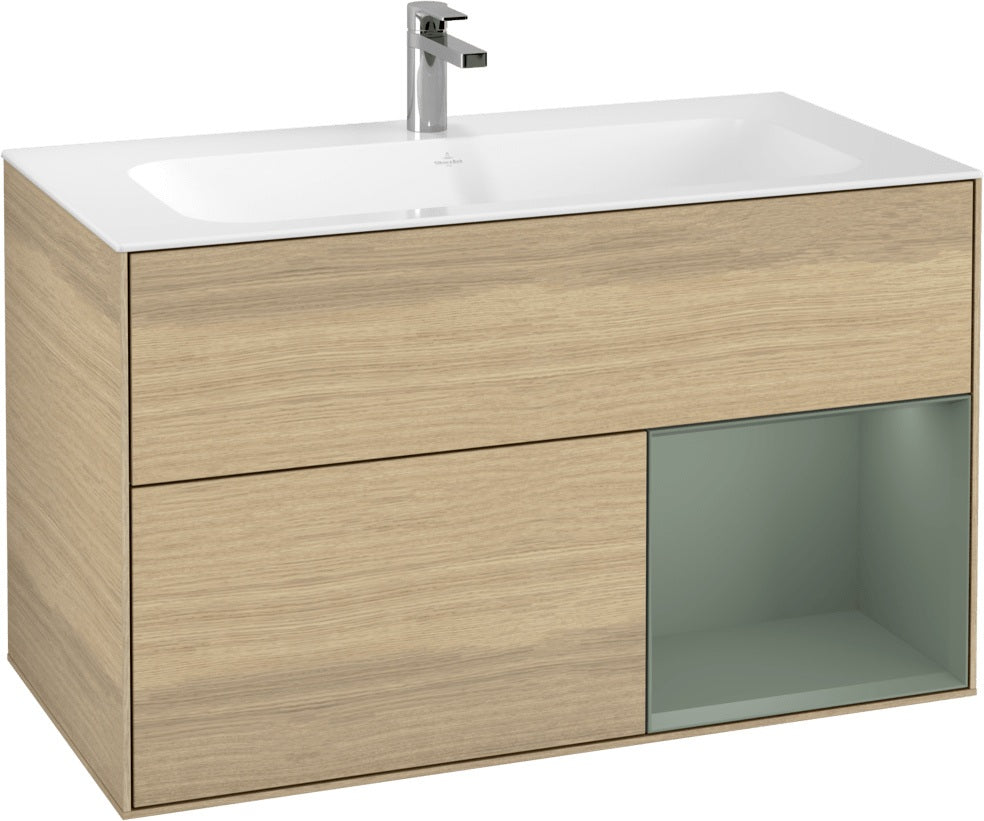 Villeroy & Boch Finion Waschtischunterschrank 996 mm White Matt Lacquer mit Beleuchtung