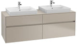 Villeroy & Boch Collaro Waschtischunterschrank 1600 mm mit LED-Beleuchtung und 4 Auszügen in Black Matt Lacquer