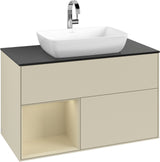 Villeroy & Boch Finion Waschbeckenunterschrank Glossy White Lacquer mit Beleuchtung 1000 mm