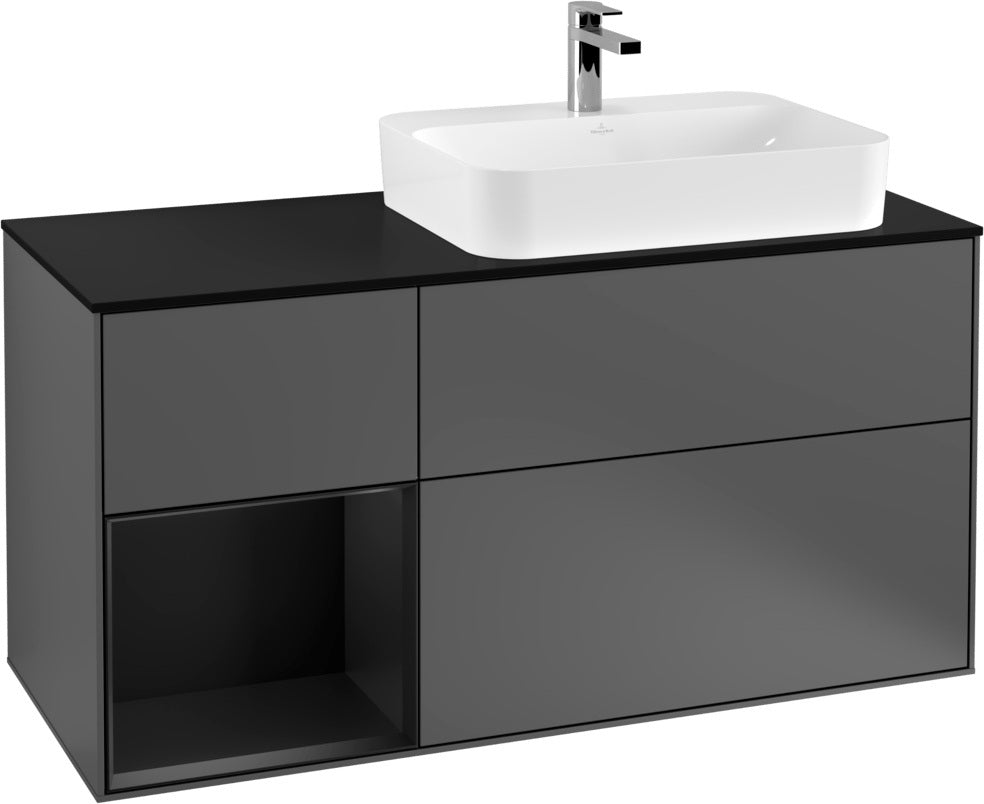 Villeroy & Boch Finion Waschbeckenunterschrank 1200 mm Glossy White Lacquer mit Beleuchtung