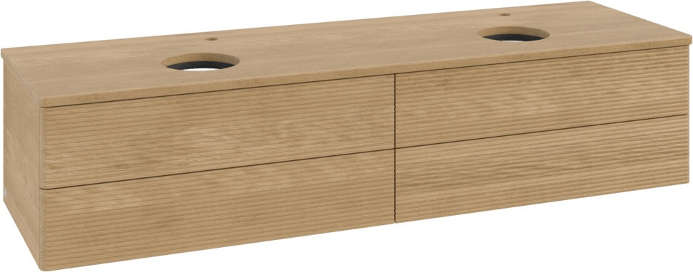 Villeroy & Boch Antao Waschtischunterschrank 1600 mm Warm Walnut mit 4 Auszügen und Beleuchtung