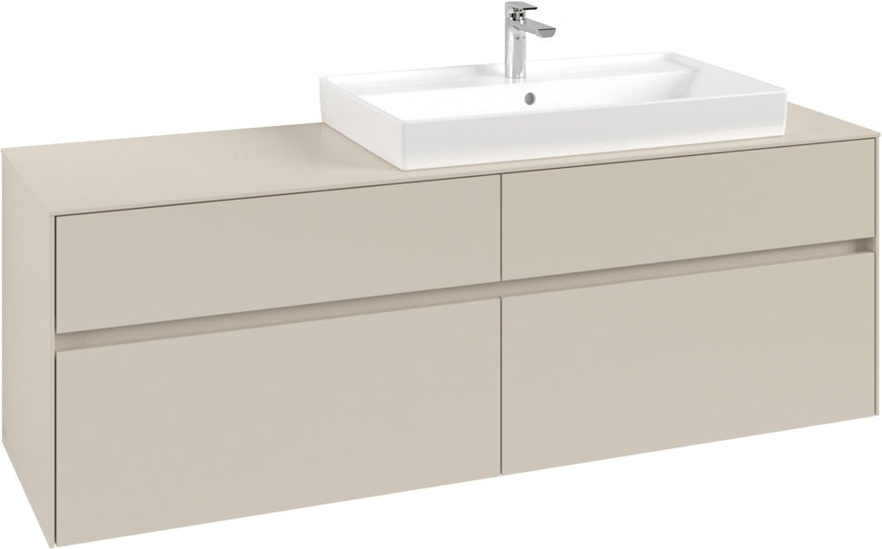 Villeroy & Boch Waschtischunterschrank Collaro C027 B0 1600 mm Cashmere Grey mit Beleuchtung