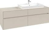 Villeroy & Boch Waschtischunterschrank Collaro C027 B0 1600 mm Cashmere Grey mit Beleuchtung
