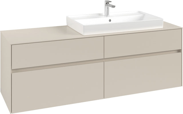 Villeroy & Boch Waschtischunterschrank Collaro C027 B0 1600 mm Cashmere Grey mit Beleuchtung