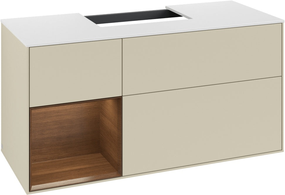 Villeroy & Boch Finion Waschtischunterschrank G161G 1200 mm Glossy White Lacquer mit LED-Beleuchtung