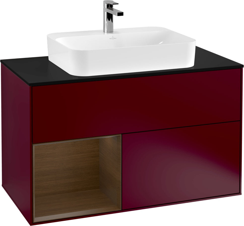 Villeroy & Boch Finion Waschtischunterschrank 1000 mm Glossy White Lacquer mit LED-Beleuchtung