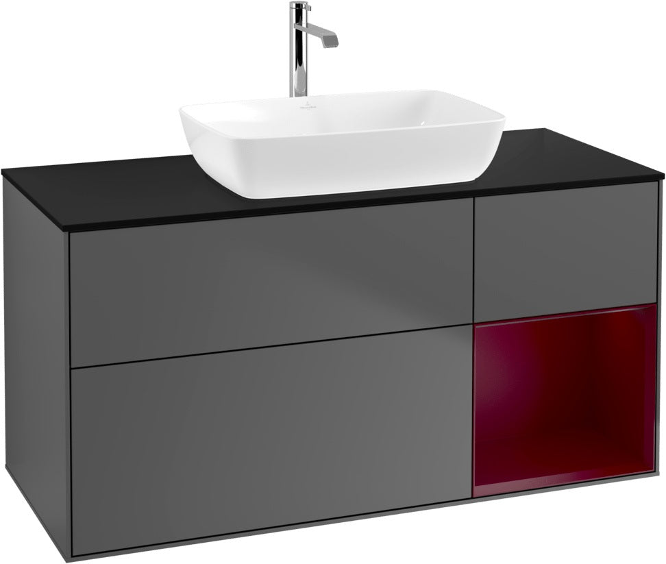 Villeroy & Boch Finion Waschbeckenunterschrank 1200 mm Glossy White Lacquer mit Beleuchtung