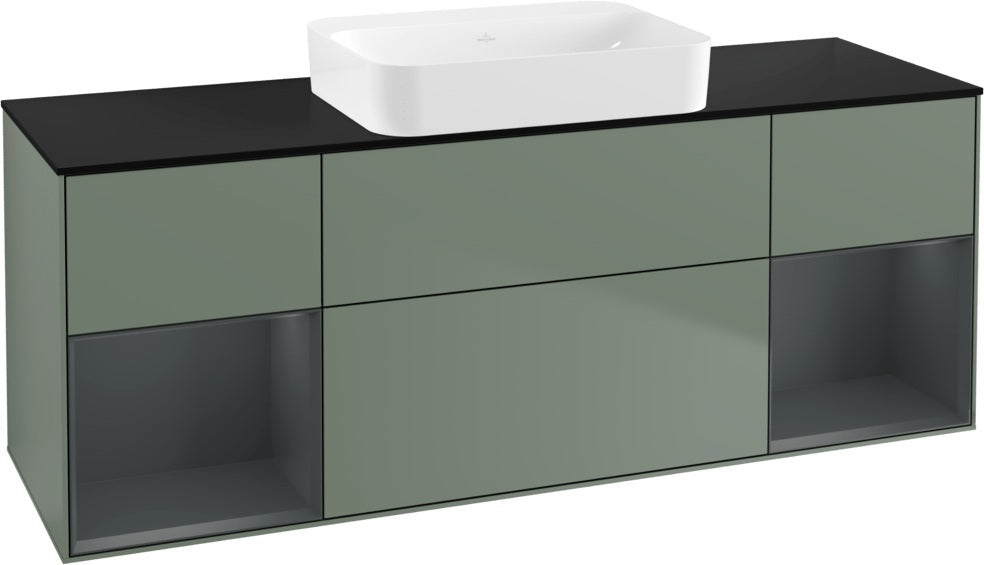 Villeroy & Boch Finion Waschbeckenunterschrank 1600 mm Glossy White Lacquer mit Beleuchtung