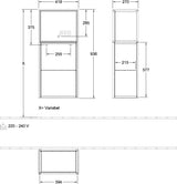 Villeroy & Boch Finion Seitenschrank G510GF, 418 mm, Glossy White Lacquer, mit Beleuchtung