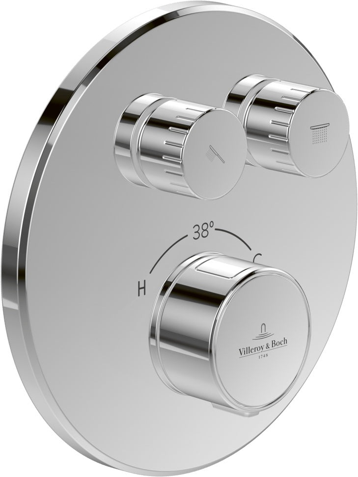 Villeroy & Boch Unterputz-Thermostat Universal Taps & Fittings – Chrom, rund, Verbrühschutz