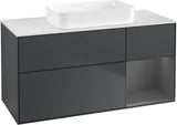 Villeroy & Boch Finion Waschtischunterschrank G711G Black Matt Lacquer 1200 mm mit Beleuchtung