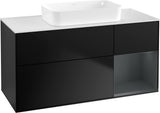 Villeroy & Boch Finion Waschtischunterschrank G711G Black Matt Lacquer 1200 mm mit Beleuchtung