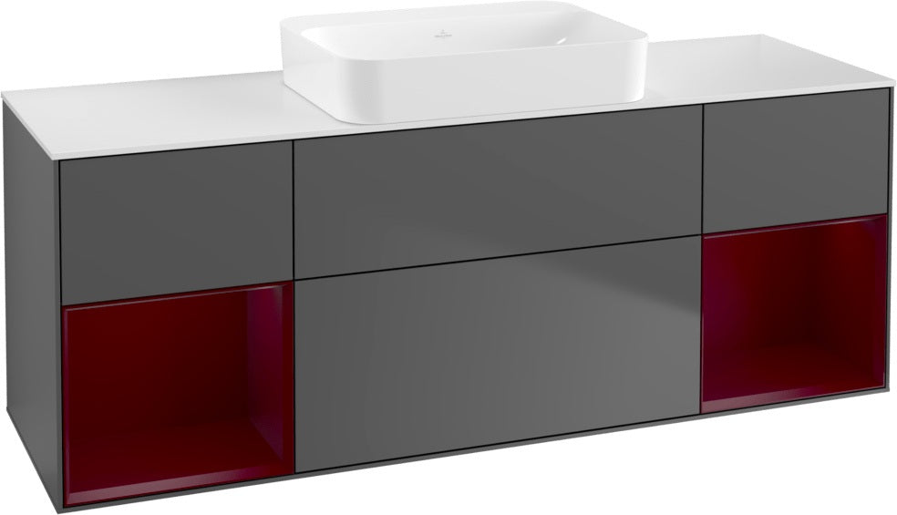 Villeroy & Boch Finion Waschtischunterschrank 1600 mm Glossy White Lacquer mit Beleuchtung