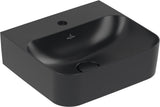Villeroy & Boch Handwaschbecken Finion 436443R7 – 430 x 390 mm, Pure Black CeramicPlus, TitanCeram, wandhängend