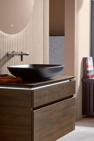 Villeroy & Boch Loop & Friends Aufsatzwaschbecken 560x380 mm Rechteck mit Überlauf S5 Ebony CeramicPlus
