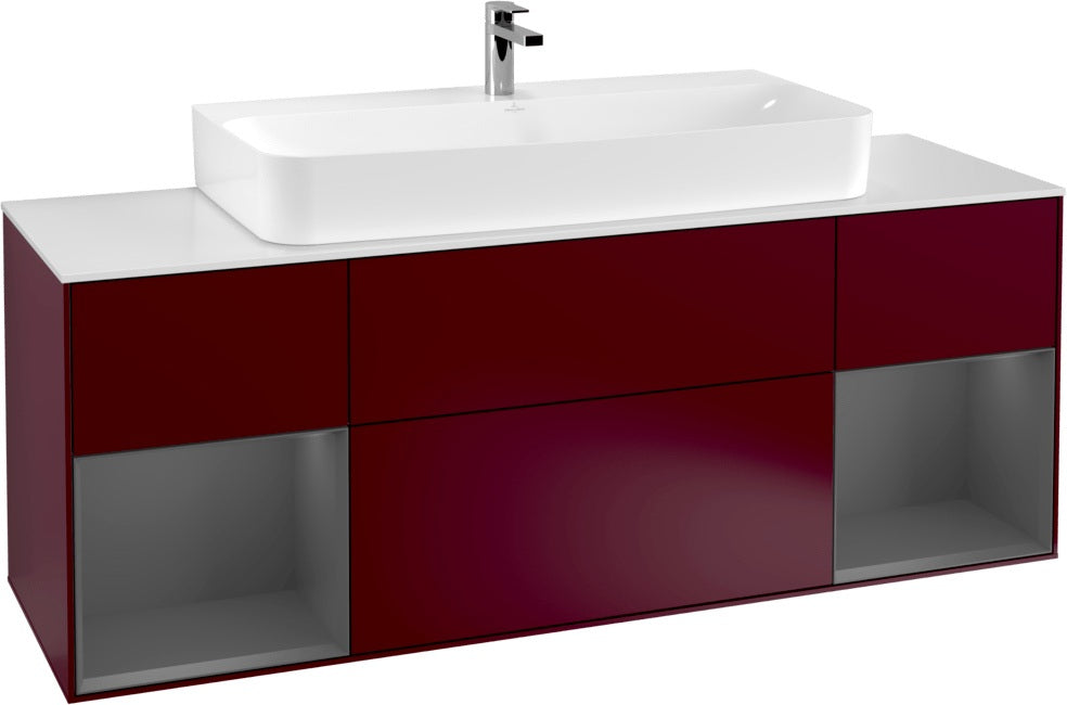 Villeroy & Boch Finion Waschtischunterschrank 1600 mm Glossy White Lacquer mit Beleuchtung