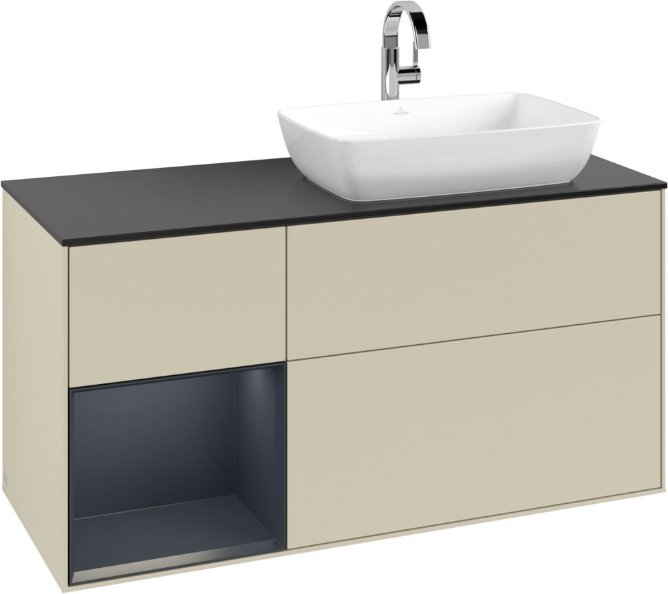 Villeroy & Boch Finion Waschtischunterschrank 1200 mm Glossy White Lacquer mit Beleuchtung