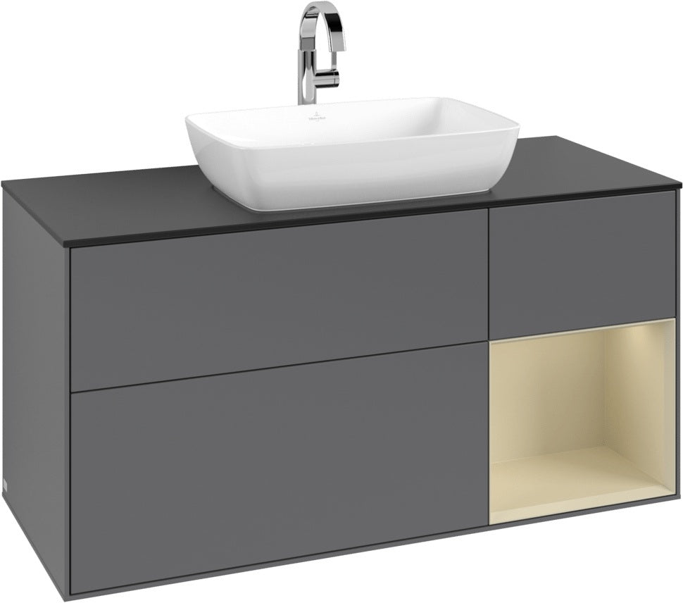 Villeroy & Boch Finion Waschbeckenunterschrank 1200 mm Glossy White Lacquer mit Beleuchtung