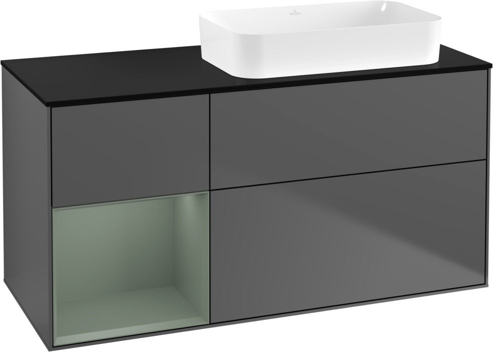 Villeroy & Boch Finion Waschtischunterschrank 120 cm Glossy White Lacquer mit Beleuchtung