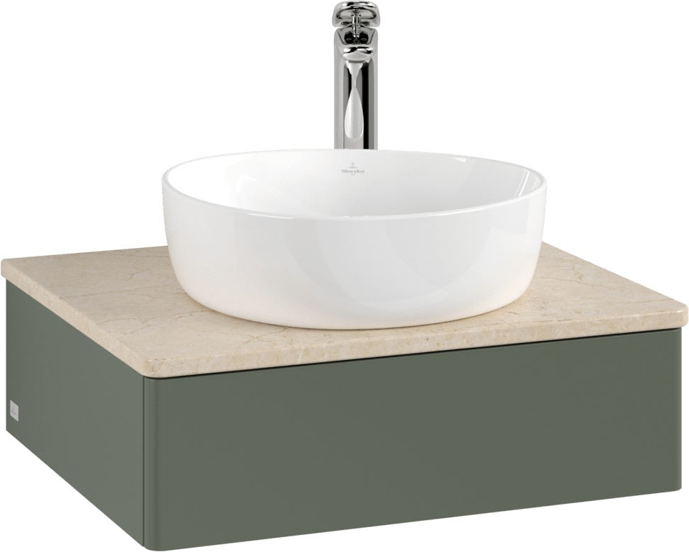 Villeroy & Boch Waschtischunterschrank Antao 600 mm, 1 Auszug, SoftClosing, Beleuchtung, Anthrazit Matt