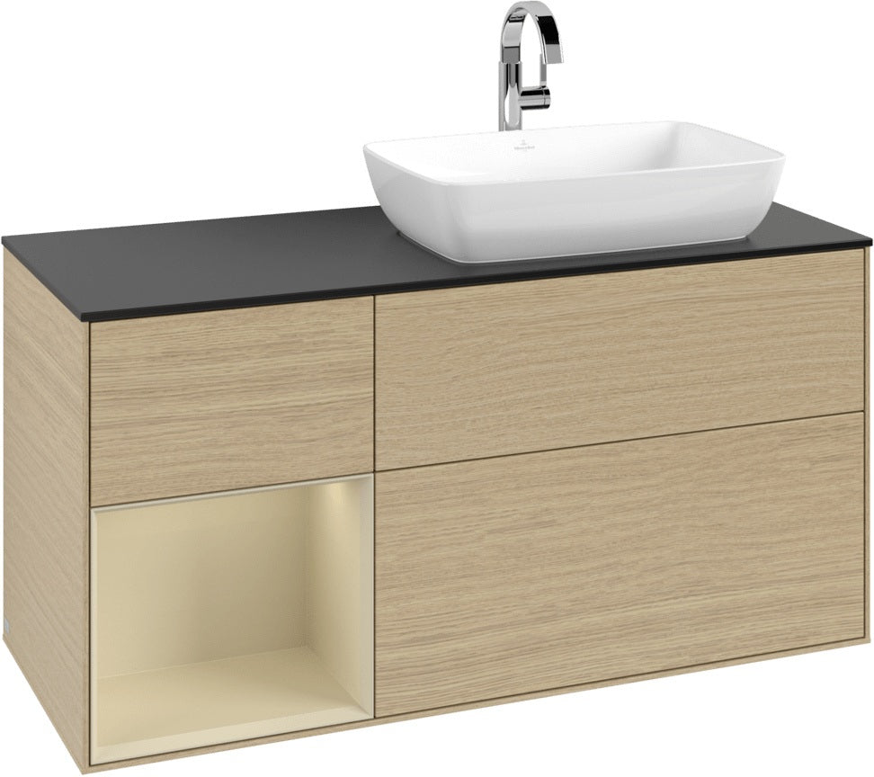 Villeroy & Boch Finion Waschtischunterschrank 1200 mm Glossy White Lacquer mit Beleuchtung