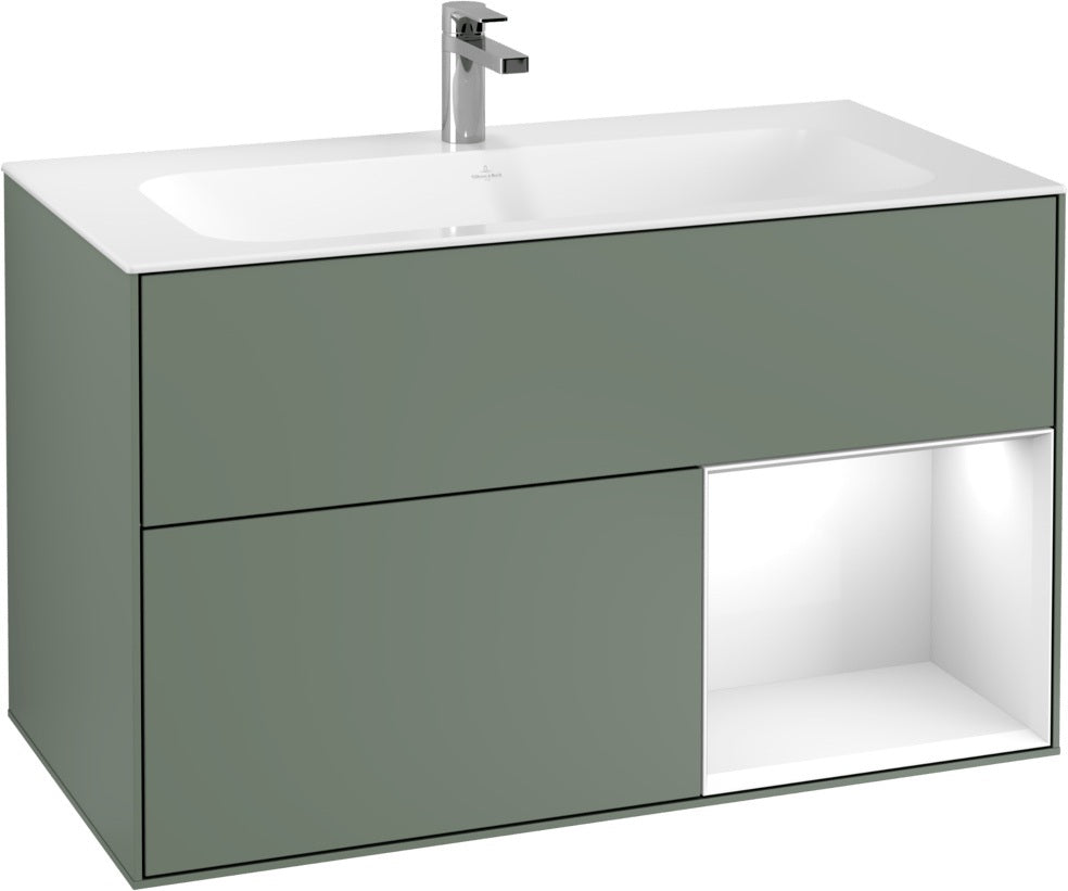 Villeroy & Boch Finion Waschtischunterschrank 996 mm White Matt Lacquer mit Beleuchtung
