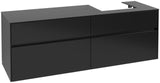 Villeroy & Boch Collaro Waschtischunterschrank 1600 mm Soft Grey, 4 Auszüge, Becken rechts