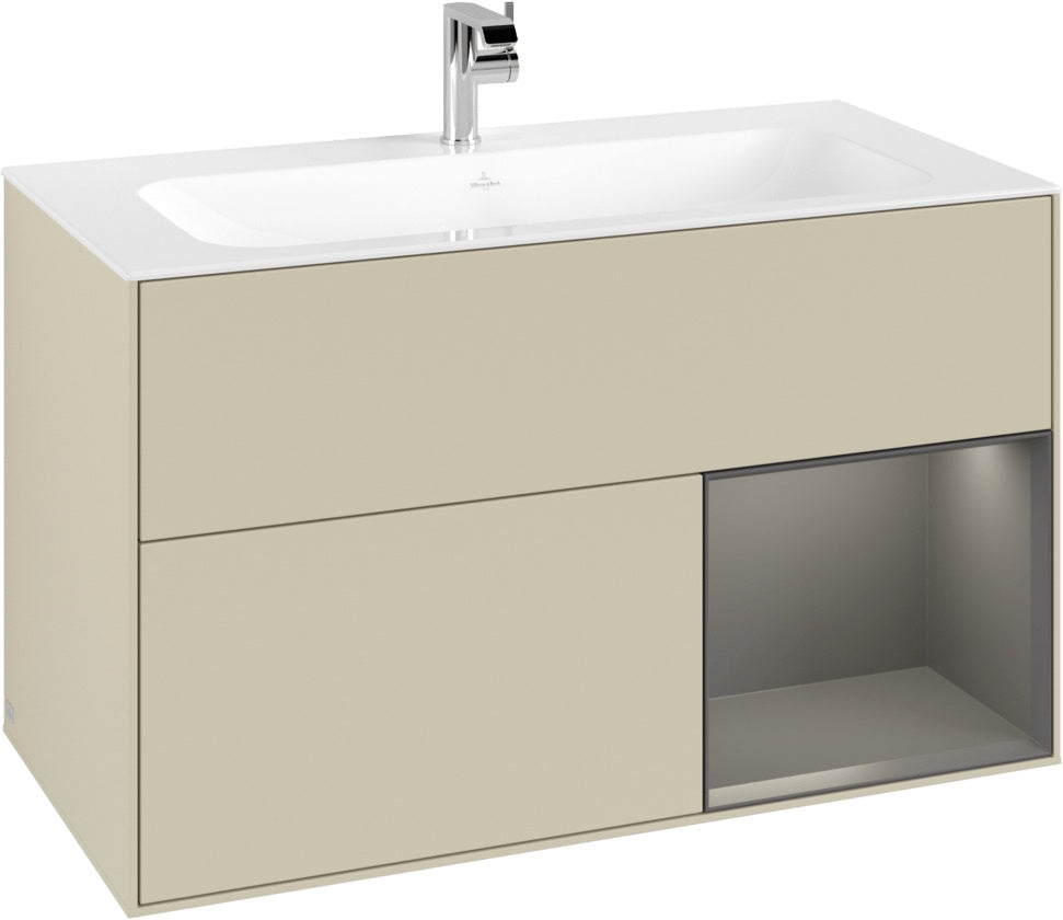 Villeroy & Boch Finion Waschtischunterschrank 996 mm White Matt Lacquer mit Beleuchtung