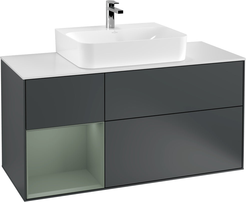 Villeroy & Boch Finion Waschtischunterschrank G161G 1200 mm Glossy White Lacquer mit LED-Beleuchtung