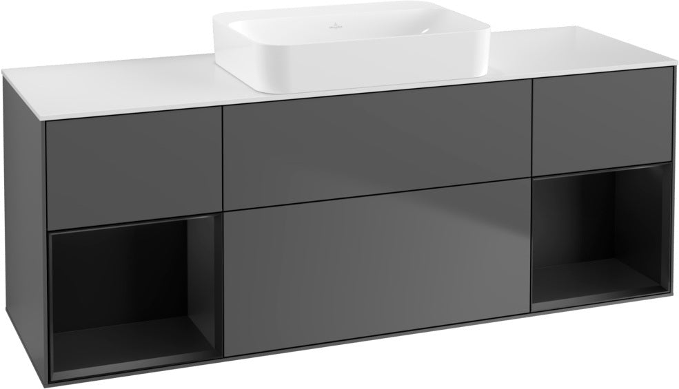Villeroy & Boch Finion Waschtischunterschrank 1600 mm Glossy White Lacquer mit Beleuchtung