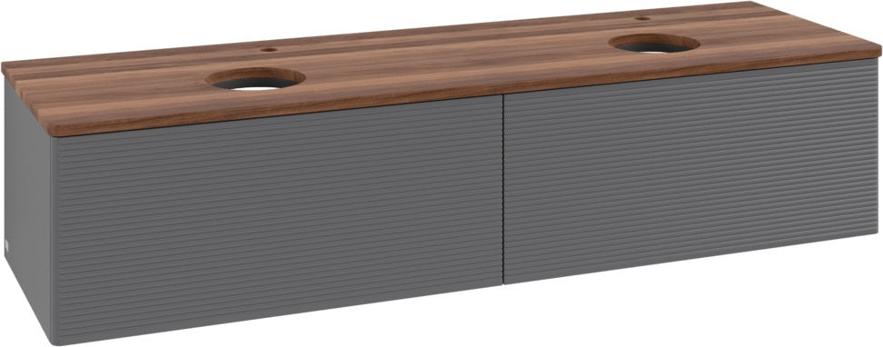 Villeroy & Boch Antao Waschtischunterschrank 1600 mm Anthrazit Matt mit 2 Auszügen