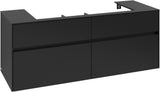 Villeroy & Boch Waschtischunterschrank Collaro C092 B0 1400 mm Volcano Black mit LED-Beleuchtung und SoftClosing