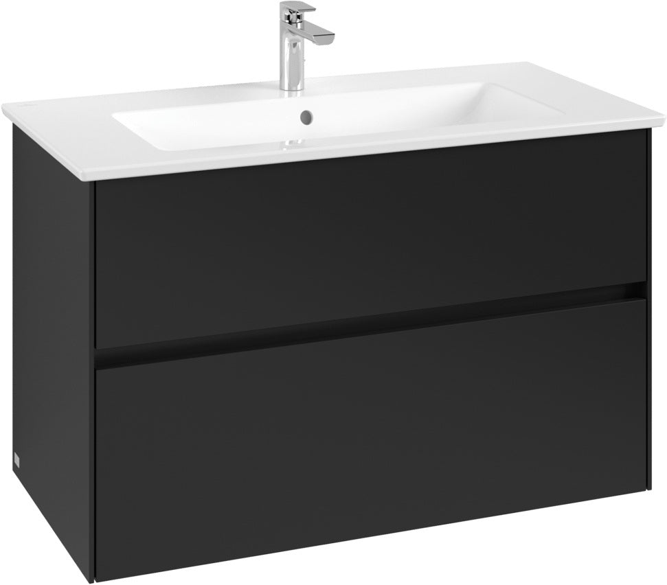 Villeroy & Boch Collaro Waschbeckenunterschrank 961 mm White Oak mit LED-Beleuchtung