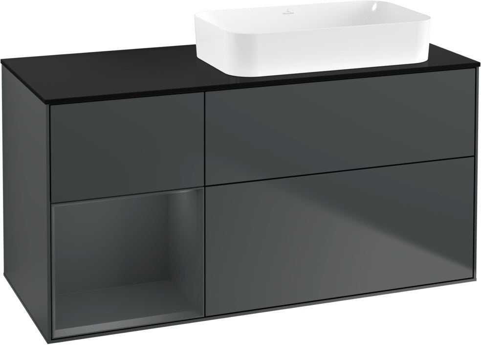 Villeroy & Boch Finion Waschtischunterschrank 120 cm Glossy White Lacquer mit Beleuchtung