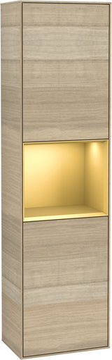 Villeroy & Boch Hochschrank Finion F460GF – 418 mm, Glossy White Lacquer, mit Beleuchtung & SoftClosing
