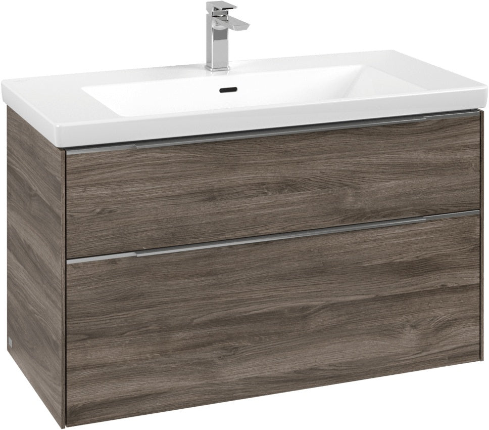 Villeroy & Boch Subway 3.0 Waschtischunterschrank C570L0 Brilliant White mit LED-Beleuchtung und SoftClosing