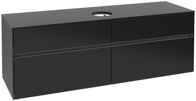 Villeroy & Boch Collaro Waschtischunterschrank 1600 mm mit LED-Beleuchtung und 4 Auszügen in Soft Grey