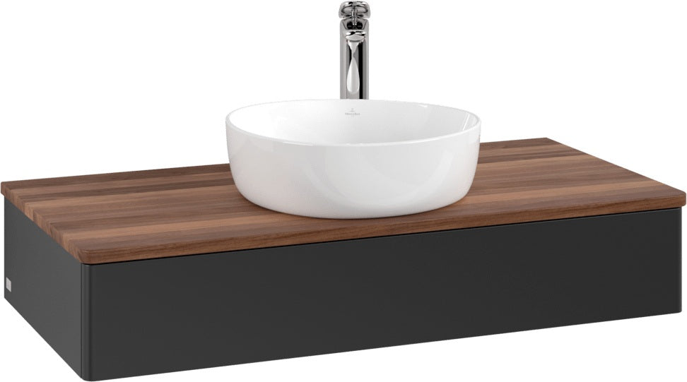 Villeroy & Boch Waschbeckenunterschrank Antao 1000 mm Anthrazit Matt Lack mit Beleuchtung