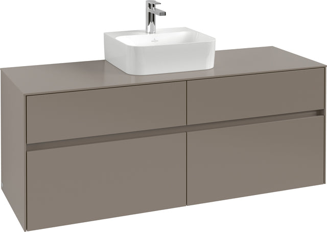 Villeroy & Boch Collaro Waschbeckenunterschrank 1400 mm Cashmere Grey mit Beleuchtung und SoftClosing