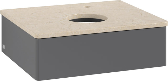 Villeroy & Boch Waschtischunterschrank Antao 600 mm, 1 Auszug, SoftClosing, Beleuchtung, Anthrazit Matt