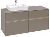 Villeroy & Boch Collaro Waschtischunterschrank 1200 mm mit LED-Beleuchtung und 4 Auszügen – White Wood