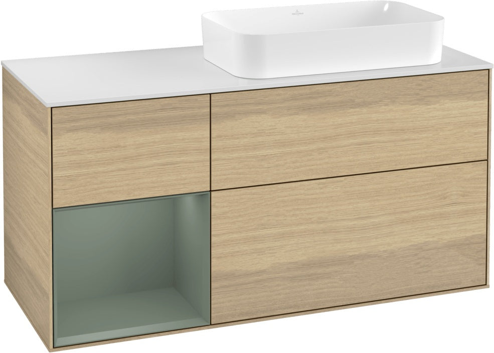 Villeroy & Boch Waschtischunterschrank Finion F271G 1200 mm Glossy White Lacquer mit Beleuchtung