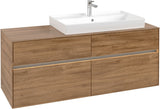 Villeroy & Boch Collaro Waschtischunterschrank 1400 mm mit LED-Beleuchtung und 4 Auszügen