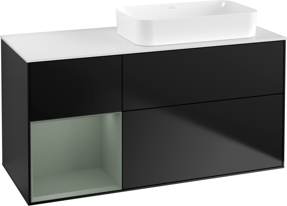 Villeroy & Boch Finion Waschtischunterschrank 1200 mm Glossy White mit Beleuchtung