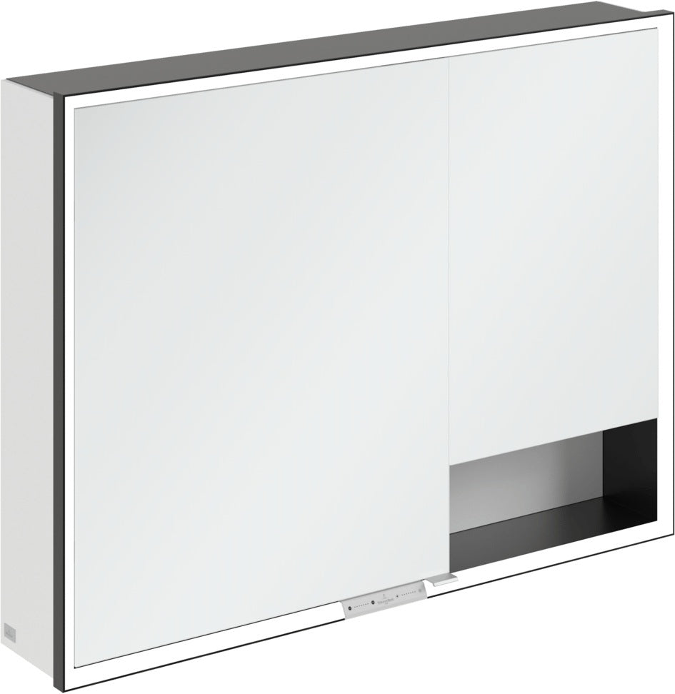 Villeroy & Boch Spiegelschrank My View+ B48110 1000 mm Graphite mit LED-Beleuchtung und SoftClosing