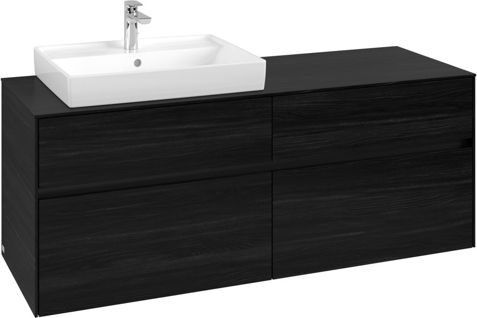 Villeroy & Boch Waschtischunterschrank Collaro C085 Black Oak 1400 mm mit 4 Auszügen und SoftClosing